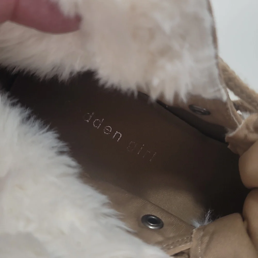 Madden Girl Pulley Tan Fur Lined Lace Up Boots